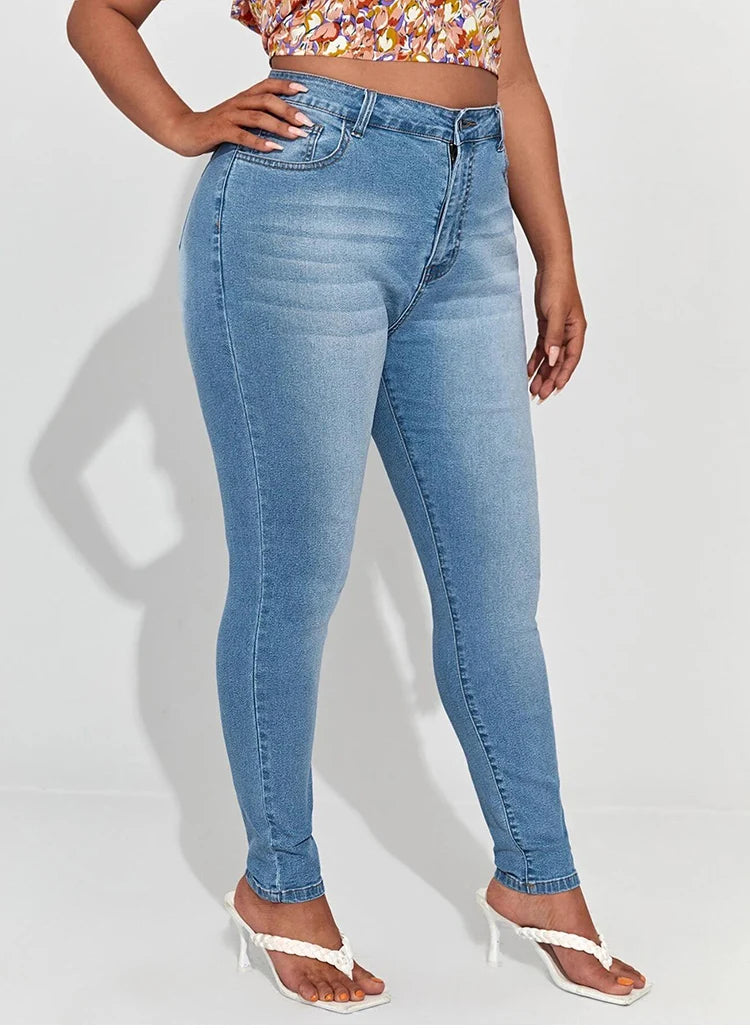 Women's Plus Size High Waist Stretchy Pencil Jeans