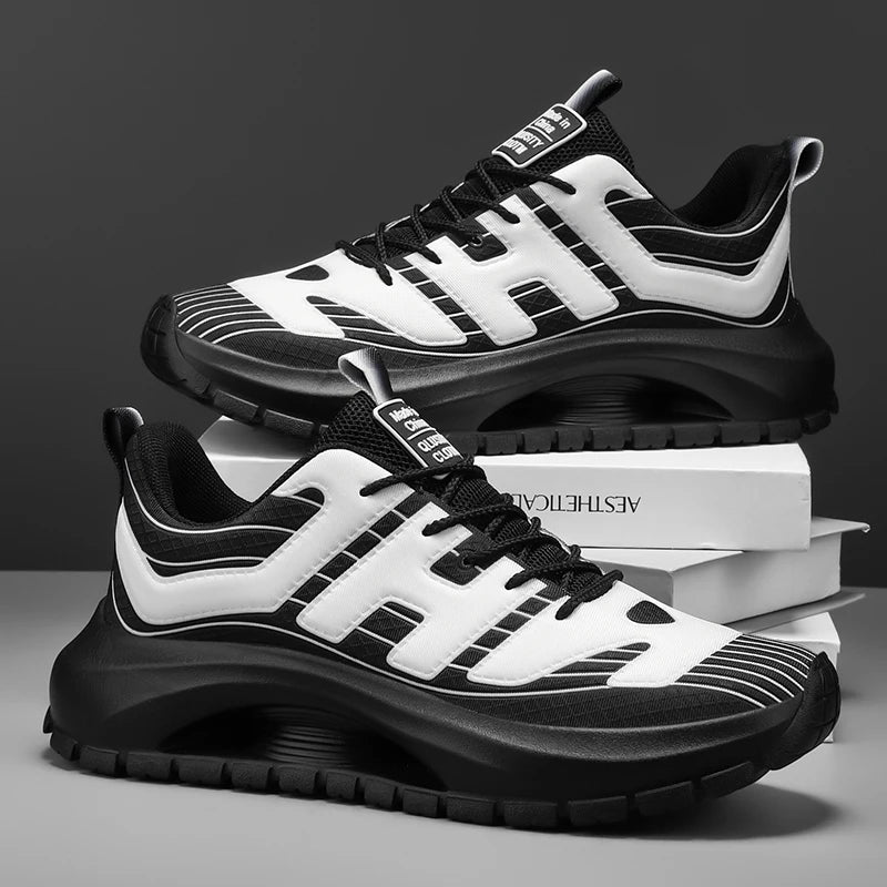 Men's Casual Sneakers Breathable Lace Up Platform Trainers Shoes