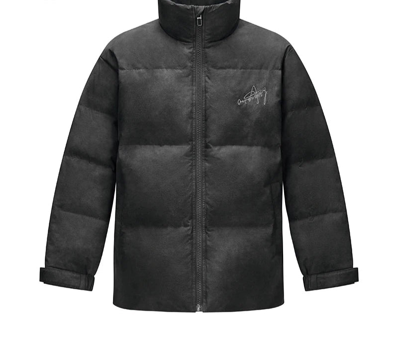 Men's Tie-Dye Down Jacket - Stand Collar Loose Fit Winter Streetwear Coat