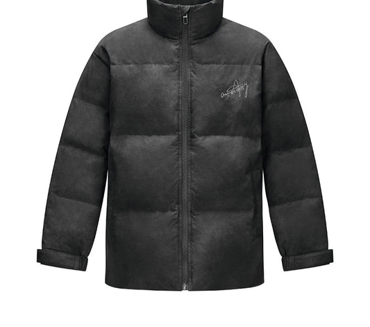 Men's Tie-Dye Down Jacket - Stand Collar Loose Fit Winter Streetwear Coat