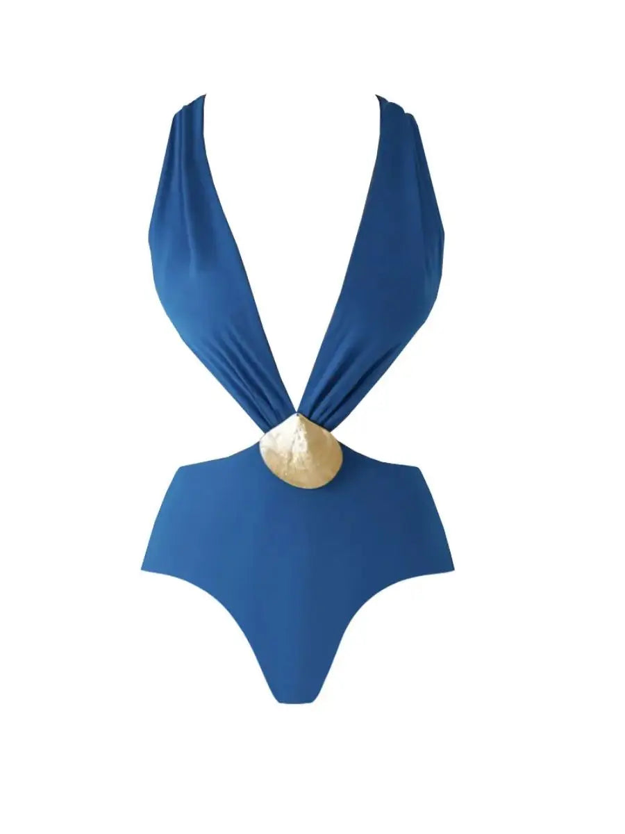 Cut-Out Swimsuit with Skirt - Bikini Dress Set