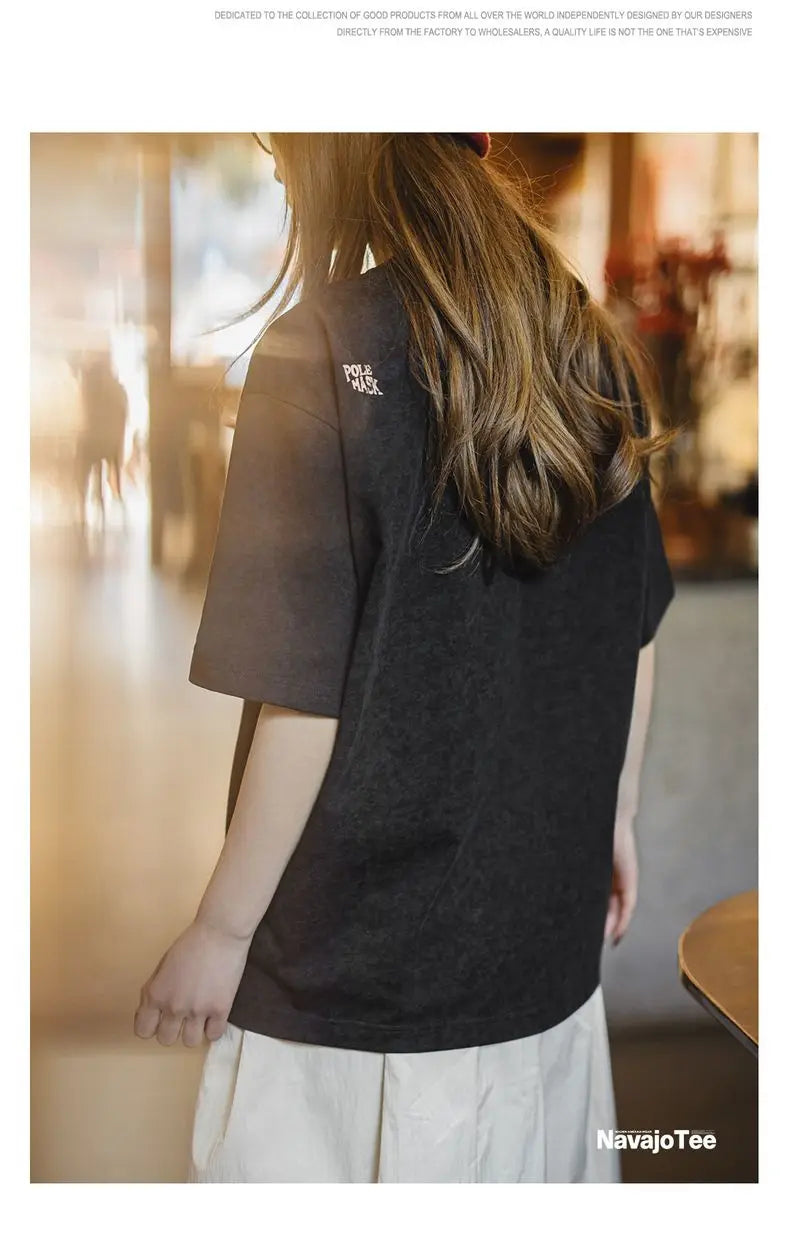 Women's Retro Thunderbird Print T-Shirt - Heavyweight Embroidered Tee