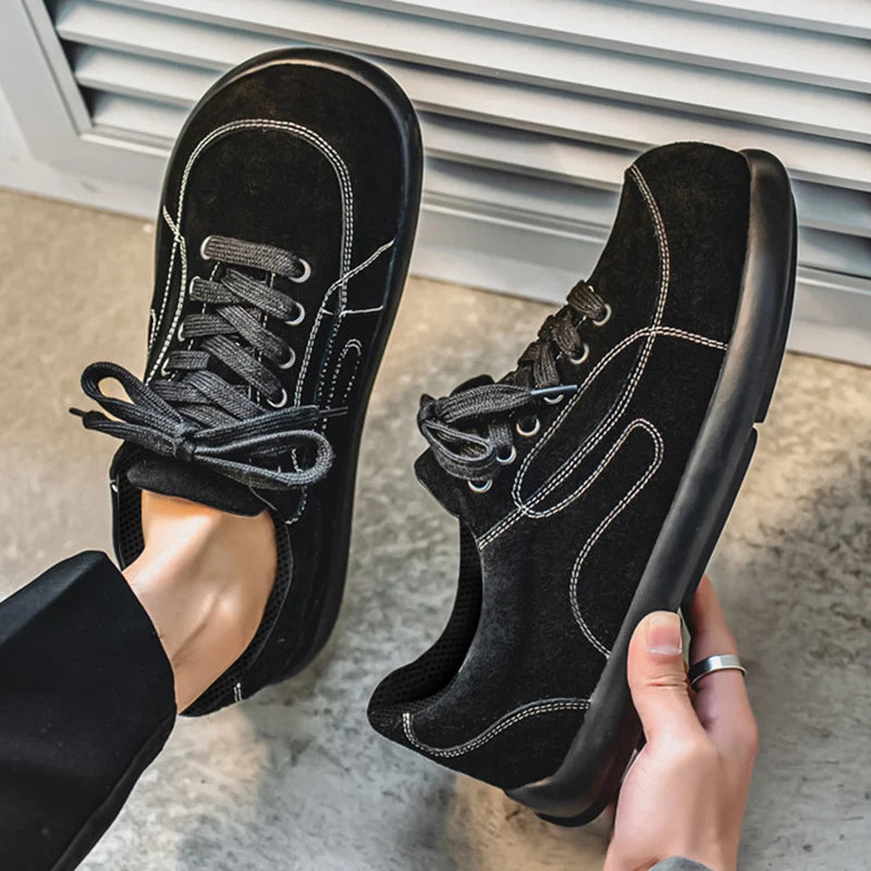 Men's Suede Leather Lace-up Casual Comfortable British Shoes