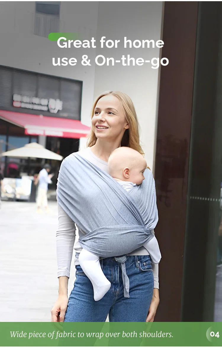 Ergonomic Baby Wrap Sling Carrier Soft Cotton Kangaroo Sling for Newborns to 36 Months