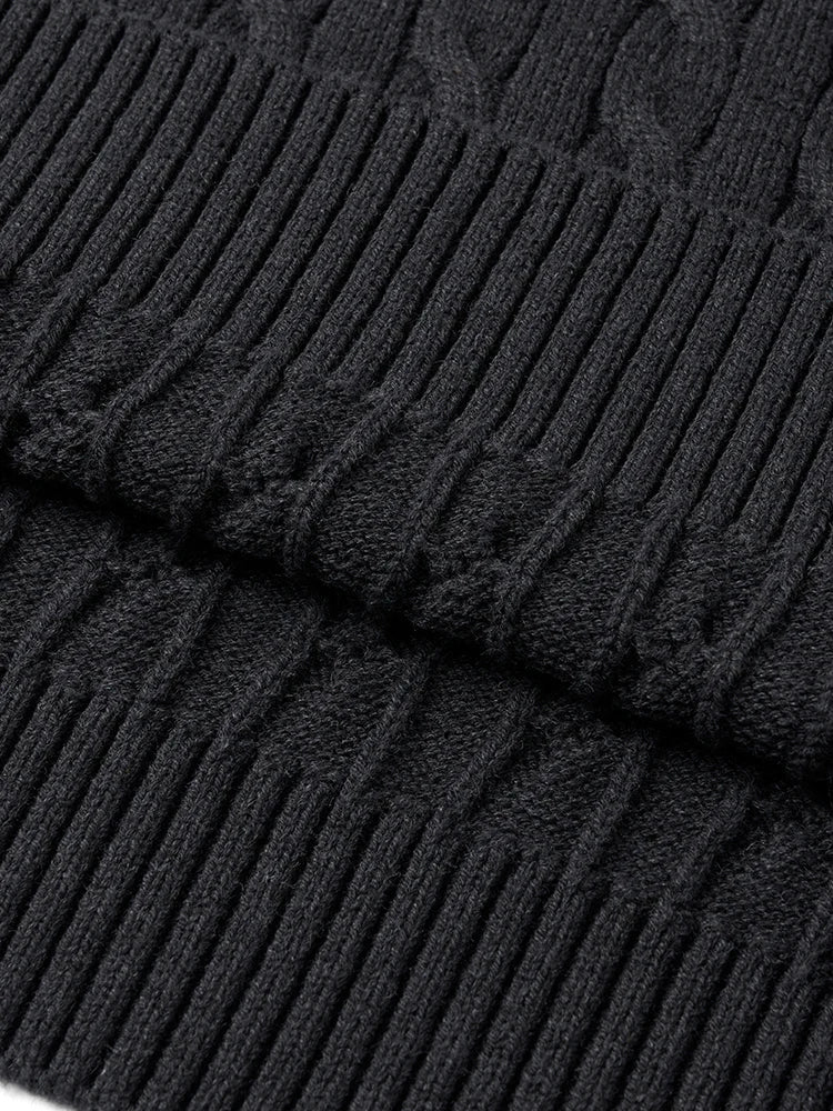 Men's Autumn Winter  Oversized Cable Knit Long Sleeve Knitted Casual Vintage Pullover Sweater