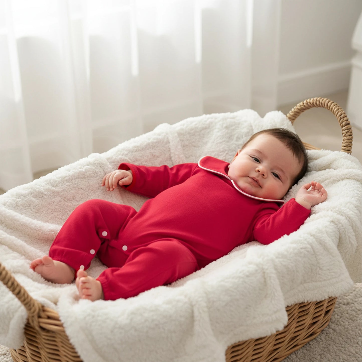 Baby Girls Boys Autumn Winter Long Sleeve Doll Collar Snap Closure Romper Jumpsuit