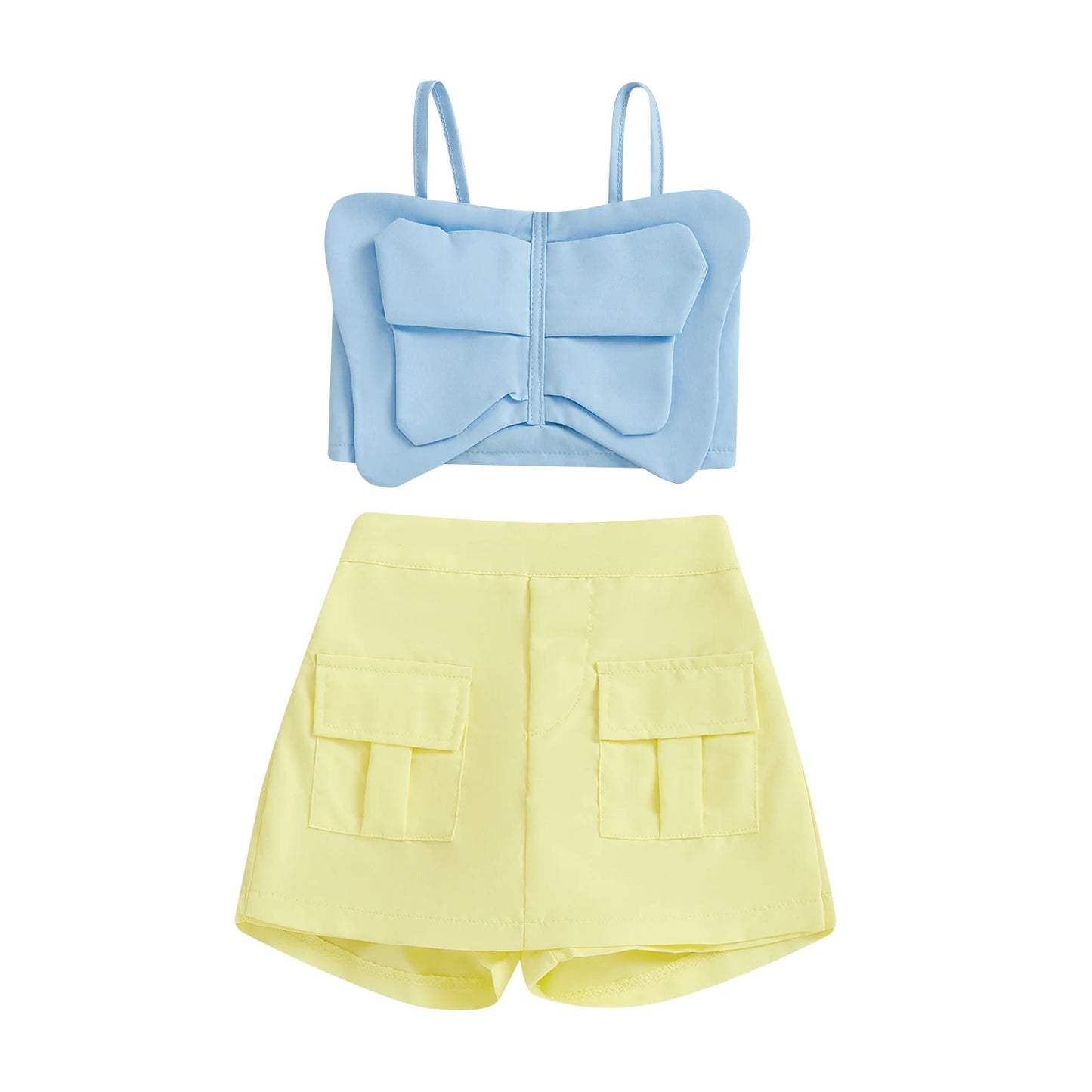 Kids Girls Summer Clothes Set 0-5Y  Butterfly Cami Top with Shorts 2PCS Set