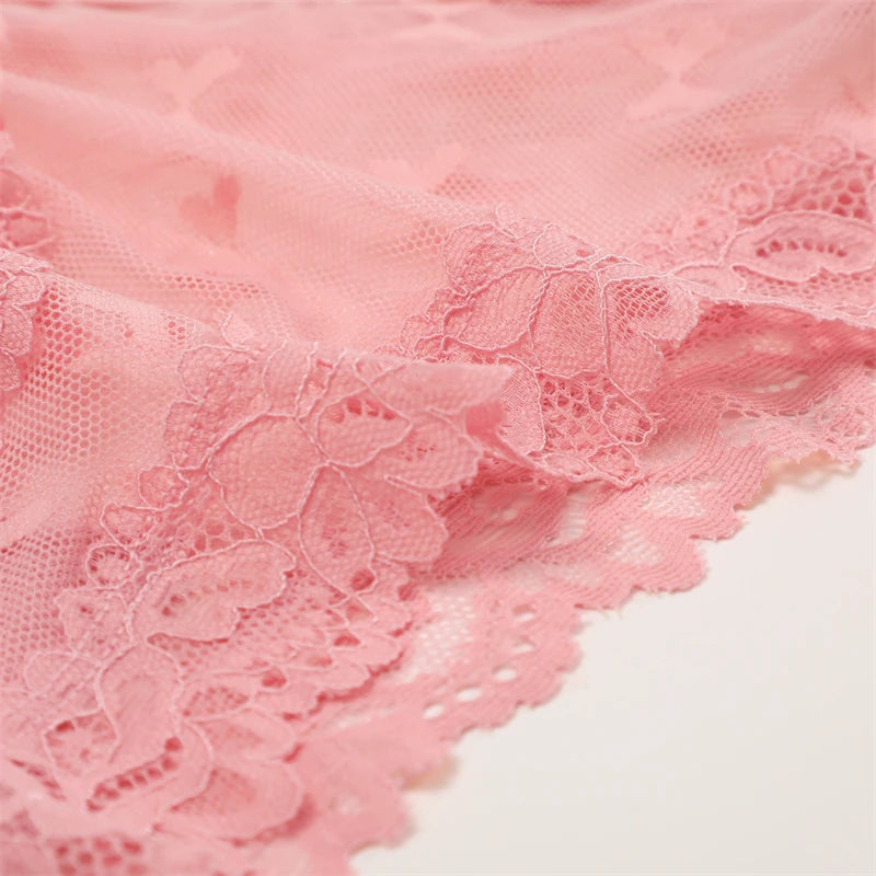 Women's Lace Underwear 3-Piece Set - Floral Hollow Out Briefs