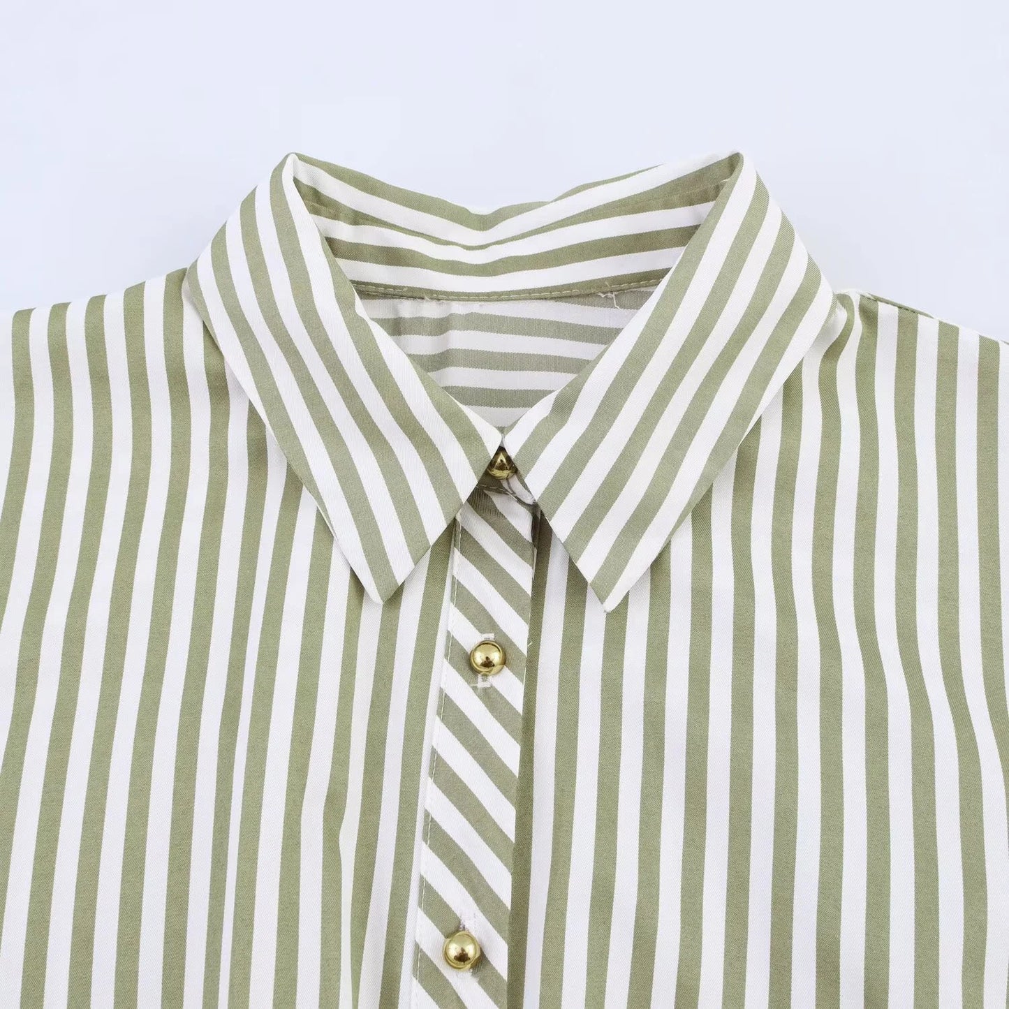 Women's Loose Summer Dress - Vertical Stripe Backless Mid-Length Tie Waist