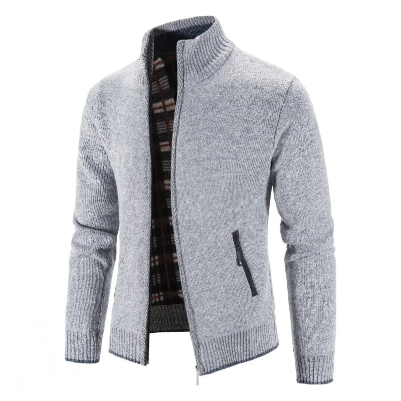 Men's Cardigan Sweater Jacket - Thicken Warm Zipper Knit
