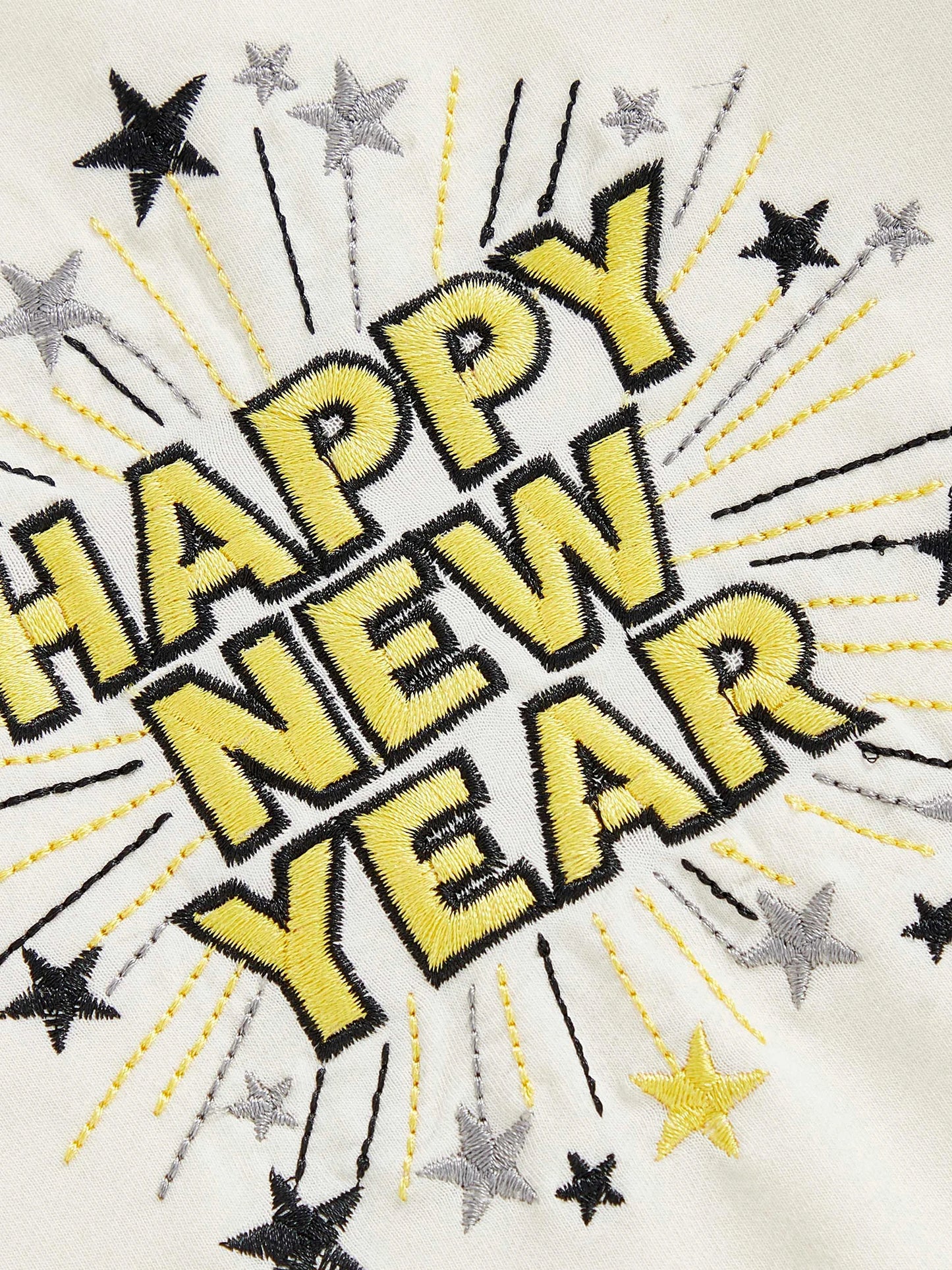 Newborn Baby Boys New Year Romper - Letter Embroidery Footless Pajamas