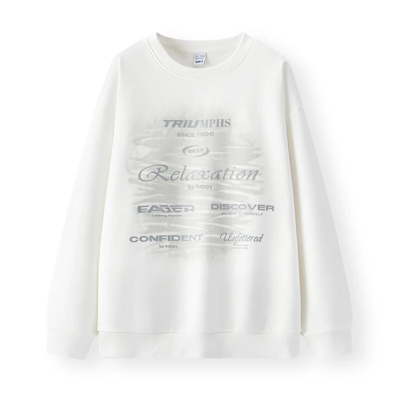 Men's Loose Fit Hoodie - Vintage Graffiti Print Long Sleeve Sweatshirt