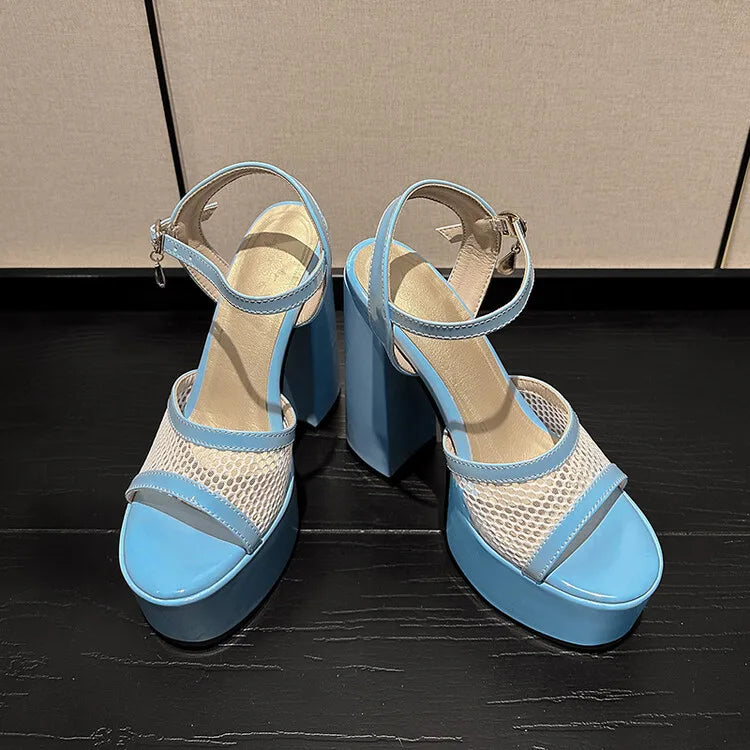 Women's Butterfly Rhinestone Thick Heel Sandals - Open Toe Party Shoes