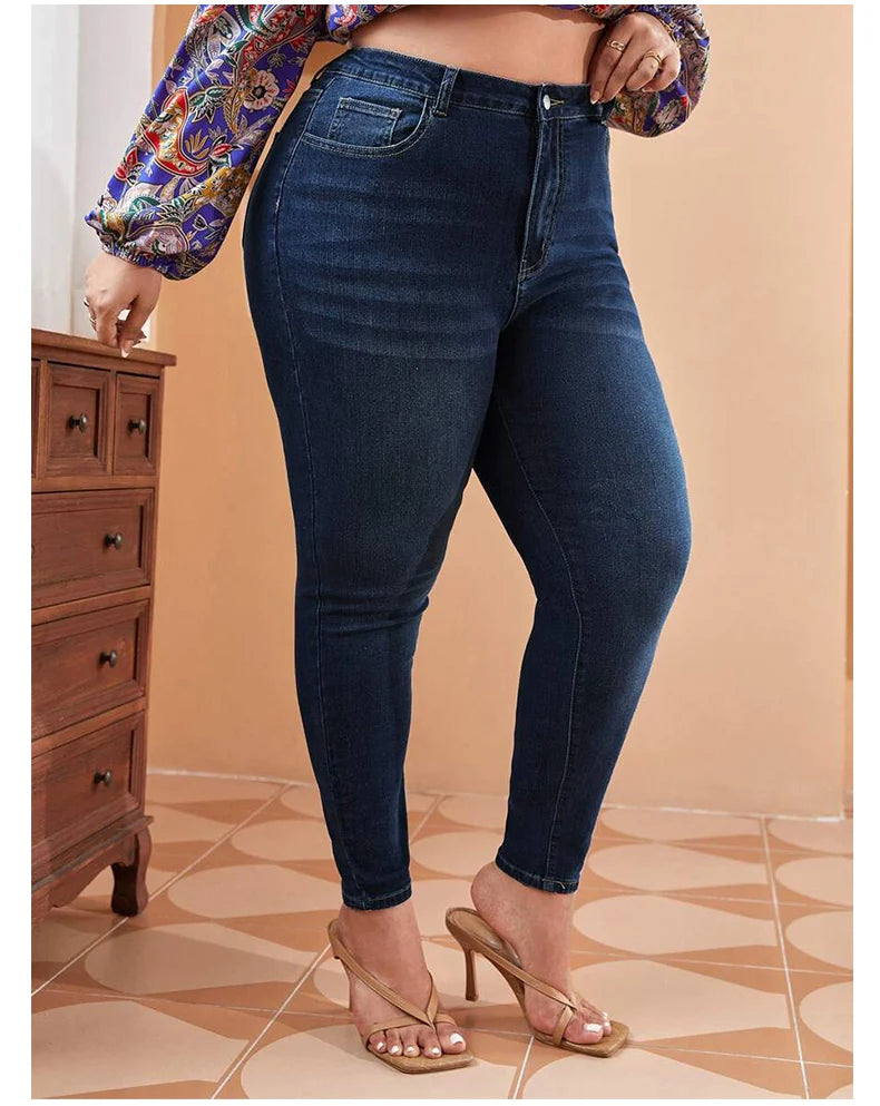 Women's Plus Size High Waist Stretch Denim Jeans