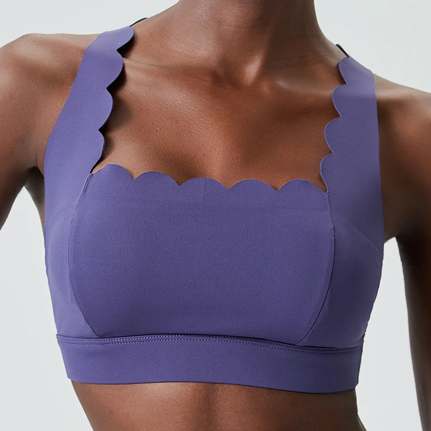 Women's Buttery Soft Fitness Yoga Bra Square Neckline Gym Crop Back Sports Vest