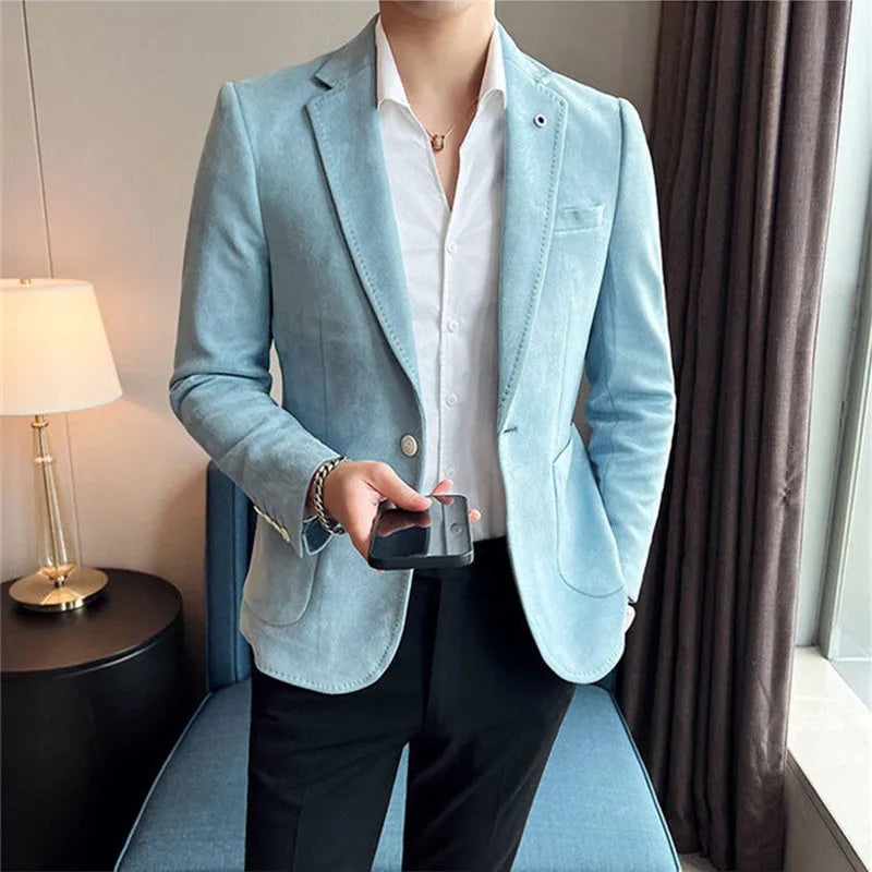 Men's Slim Fit Smart Casual Blazer - Wedding Office Suit Jacket
