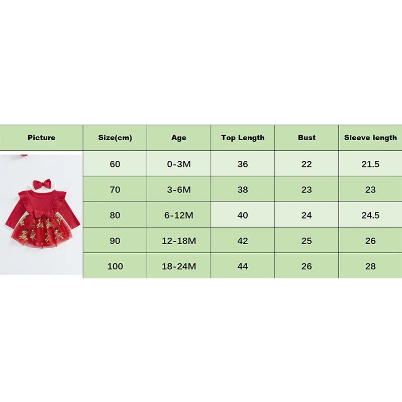 0-24M  Baby Girls Christmas Romper Dress - Long Sleeve Sequined Deer Jumpsuits with Headband Set