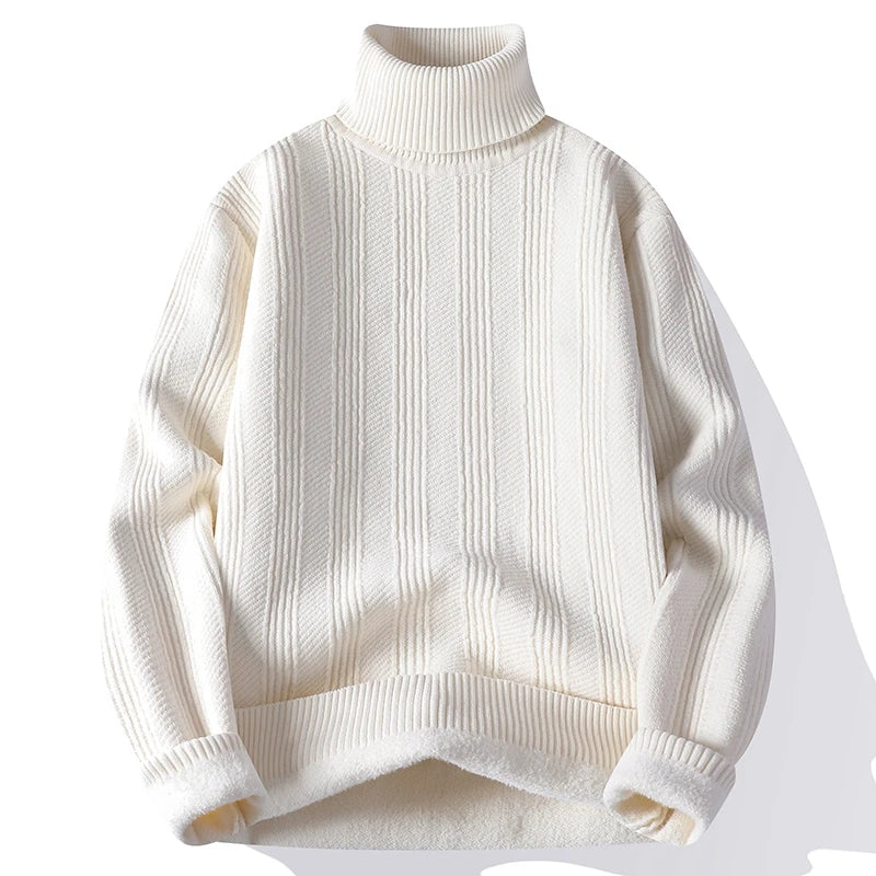 Fleece Turtleneck Thick Warm Knit Pullover