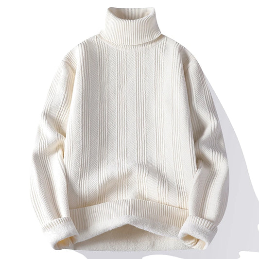 Fleece Turtleneck Thick Warm Knit Pullover