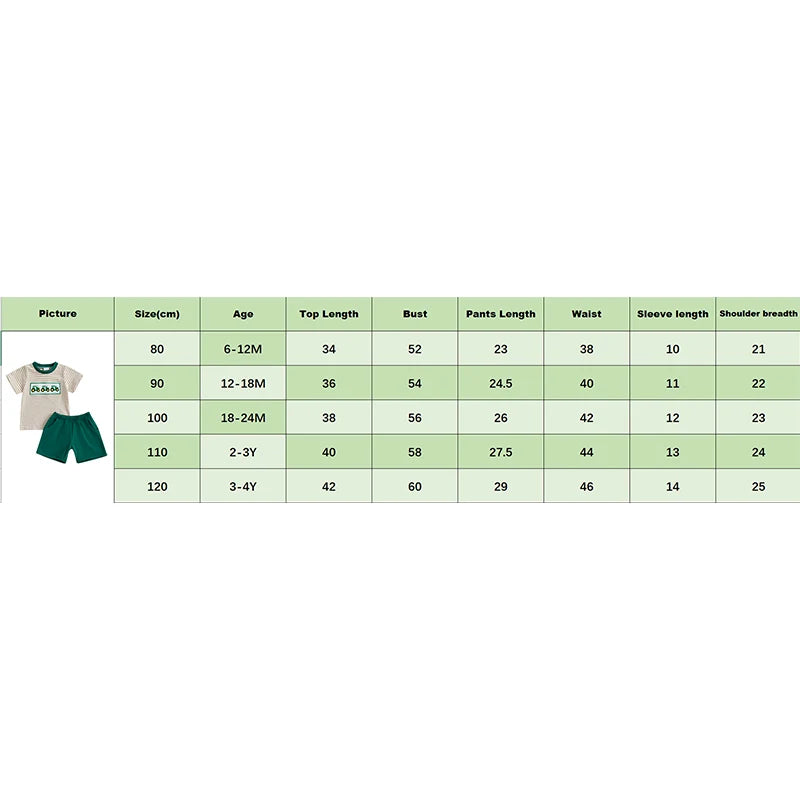 Toddler Baby Boys Farm Clothes Set - Tractor Embroidery T-shirt & Shorts 2pcs