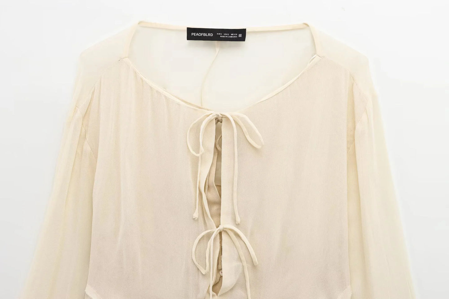 Women's Summer Lace-Up Cardigan - Lightweight Long Sleeve Top