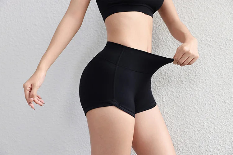 Quick-Dry Nylon Gym Shorts - High-Waisted Cycling Shorts