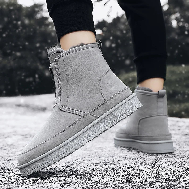 Men's Winter Snow Boots - Waterproof Fur-Lined Chelsea Boots