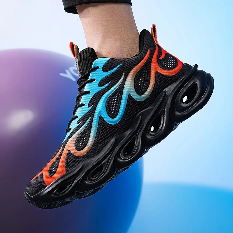 Men's Casual Sneakers Breathable Sports Light Running Tennis Sneaker Lace Up Platform Trainers Shoes