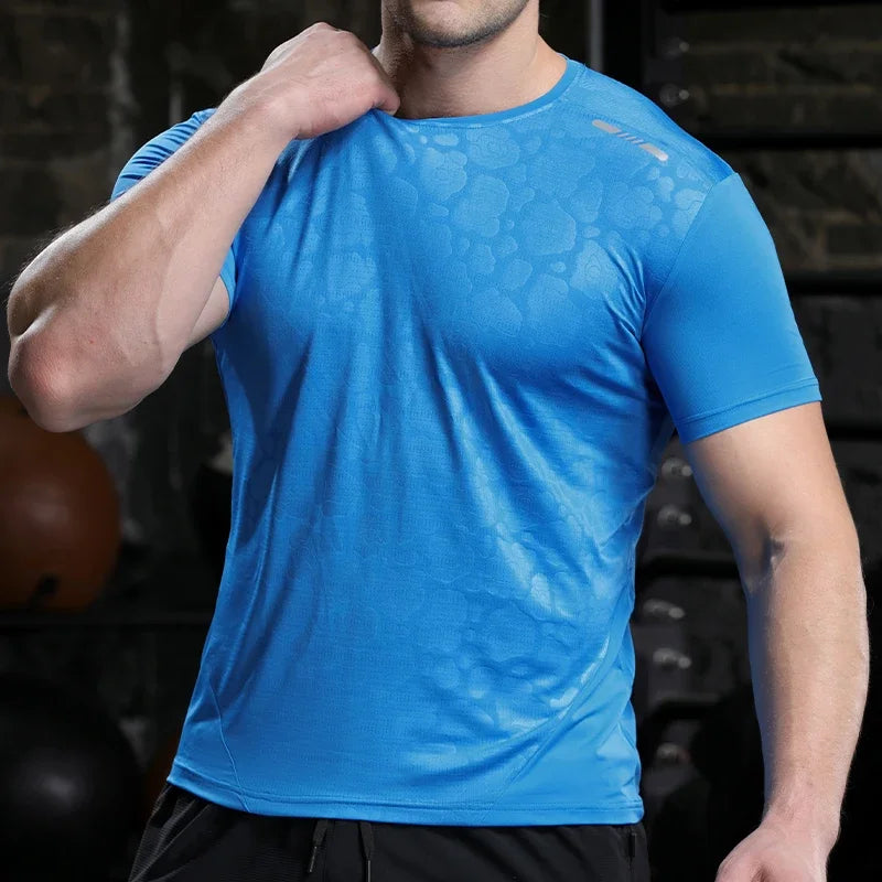 Men's Running Compression Dry Fit Short Sleeve Sport  Gym Fitness Jogging Sweatshirt Athletic T-Shirt Top