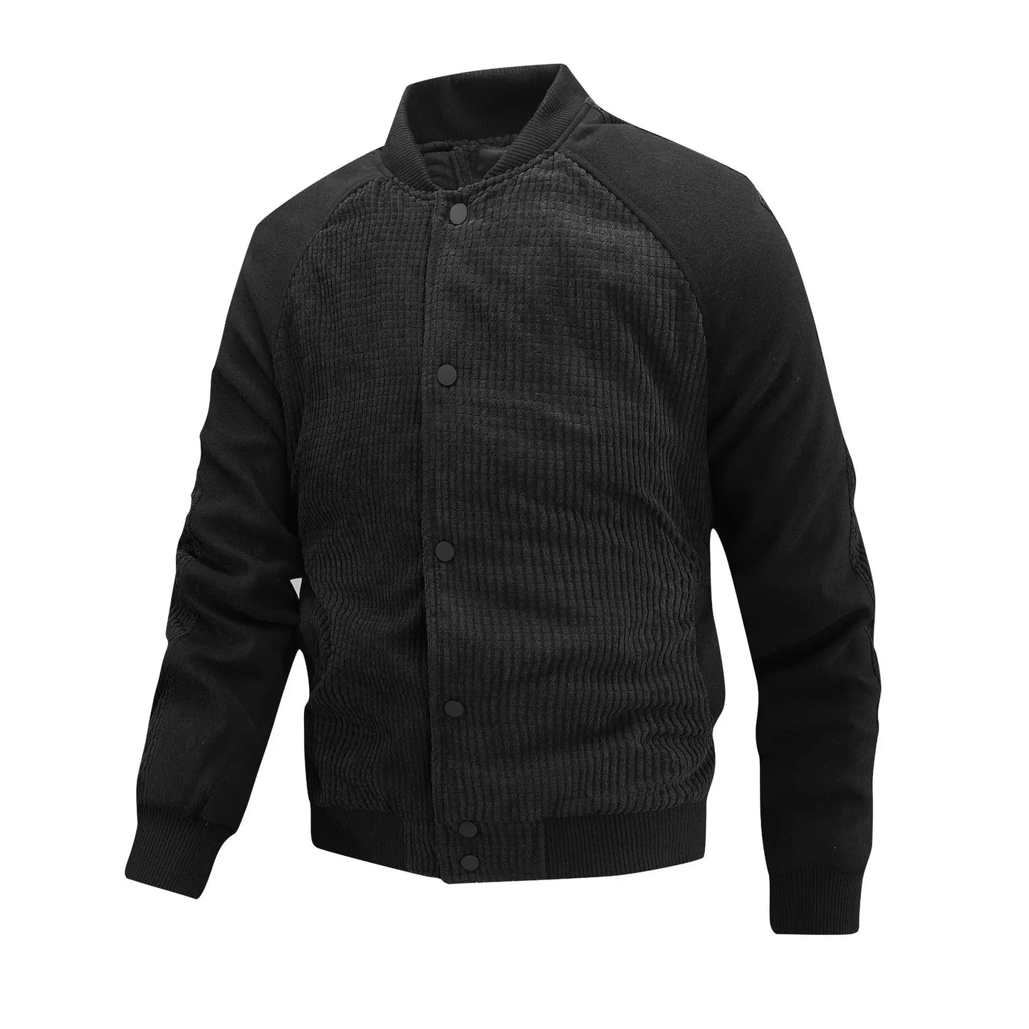 Men's Corduroy Bomber Jacket - Retro Patchwork Casual Coat