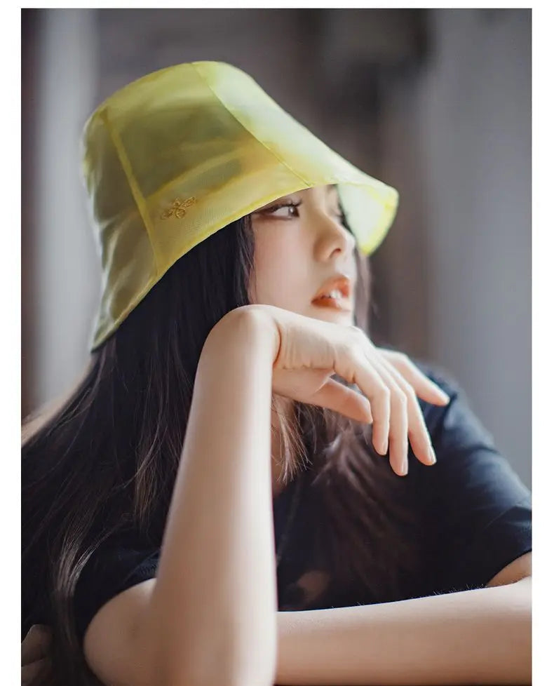 Foldable Bucket Hat with Mesh - Breathable Summer Sun Hat