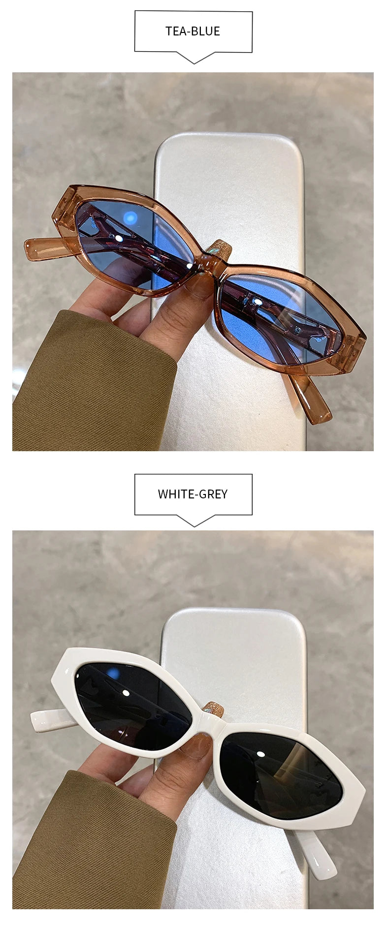 Unisex Small Oval Frame Sunglasses UV400