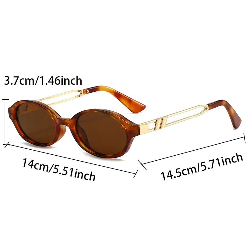 Unisex Vintage Oval Sunglasses Outdoor Casual Shades