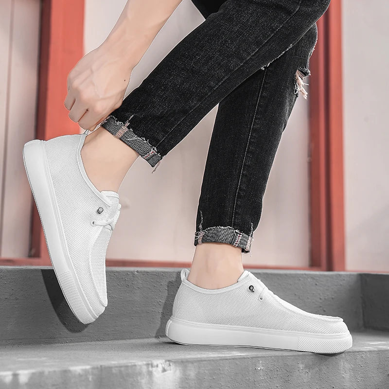 Summer Casual Sneakers - Men's Breathable Flat Tennis & Running Trainers