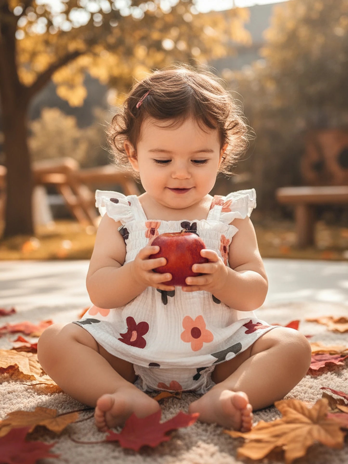 Baby Girls Floral Outfit Set - Sleeveless Top & Bloomers Shorts (0-24M)