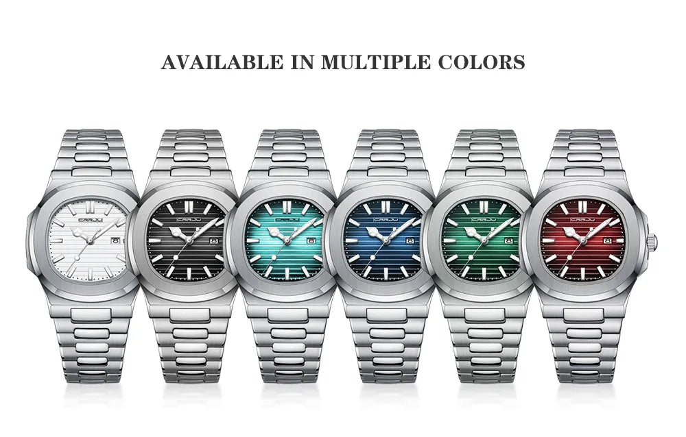 Men's Sports Watch - Square Dial Waterproof with Luminous Date Display