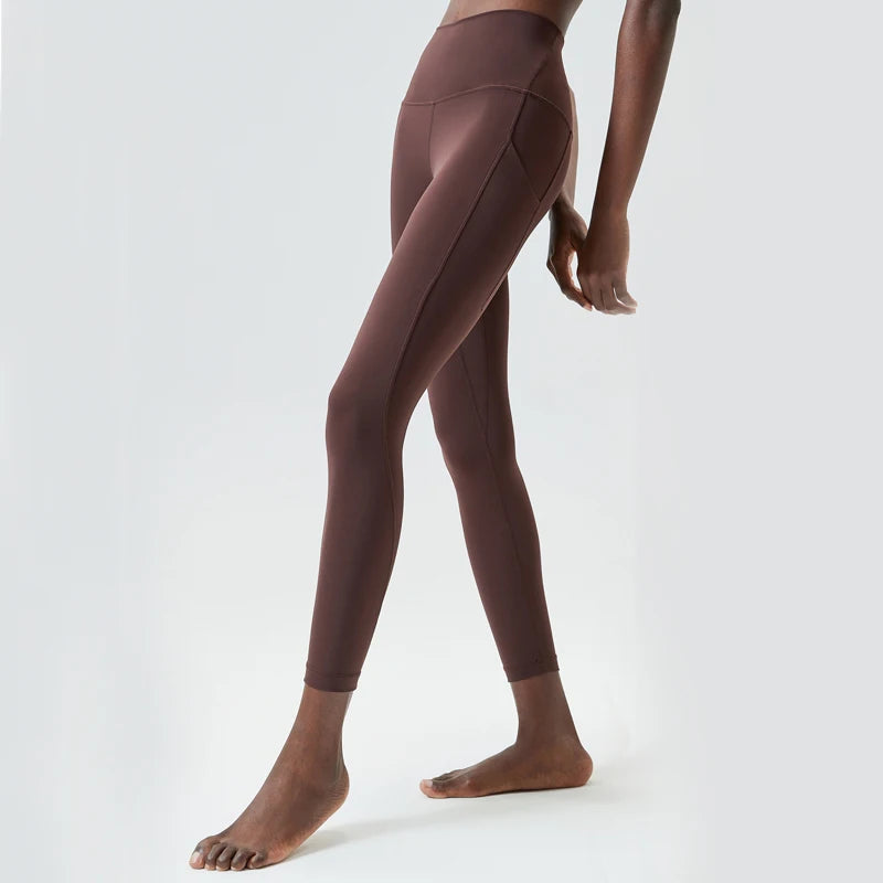 Women's High Waist Sports Leggings Buttery Soft Pocket Yoga Pants Slim Fit Stretchy Workout Running Tights Sportswear