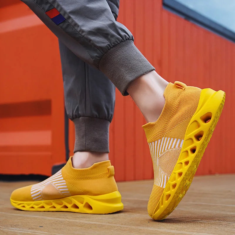 Men's Slip-On Platform Sneakers - Casual Running Sports Trainers