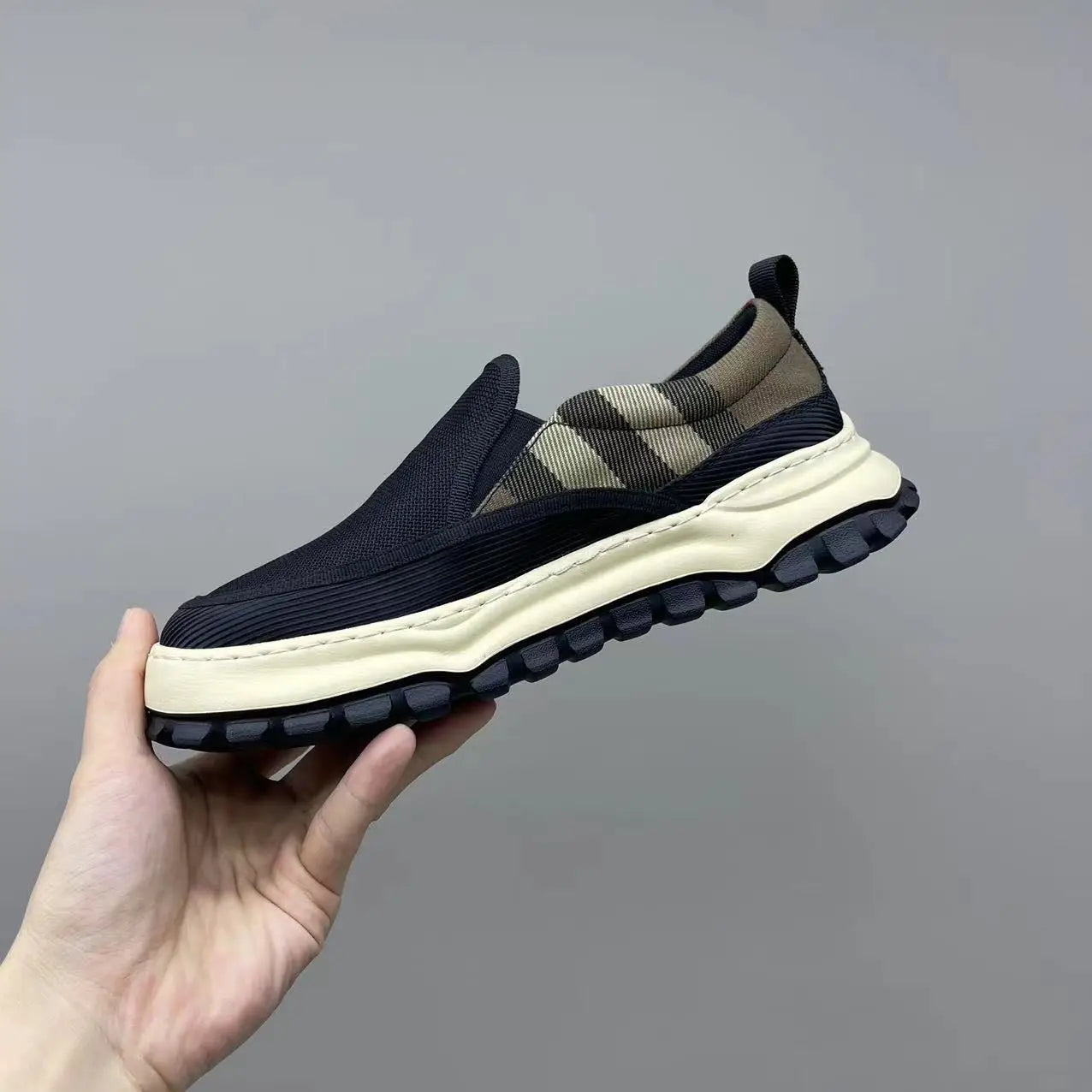 Men's Casual Platform Sneakers - Breathable Slip-On Tennis Shoes