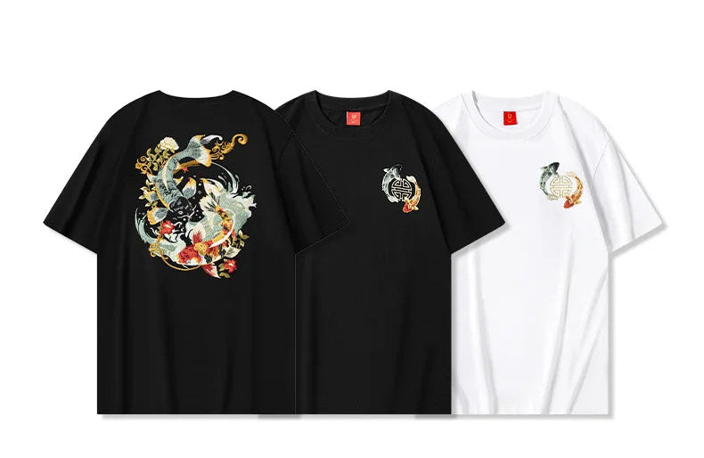 Koi Embroidered T-Shirt