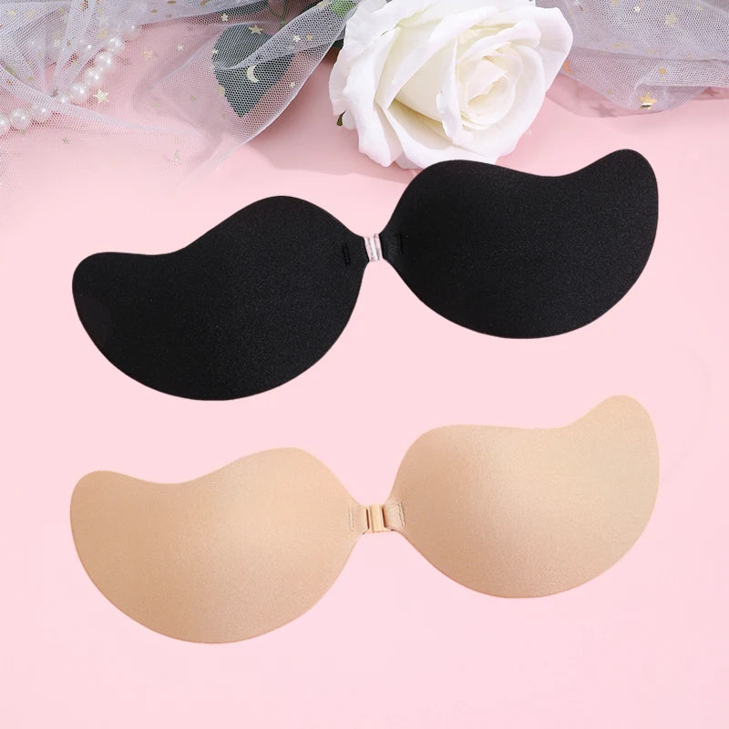 Invisible Push-Up Bra Set - Strapless Seamless Adhesive Bralettes (2 Pairs)