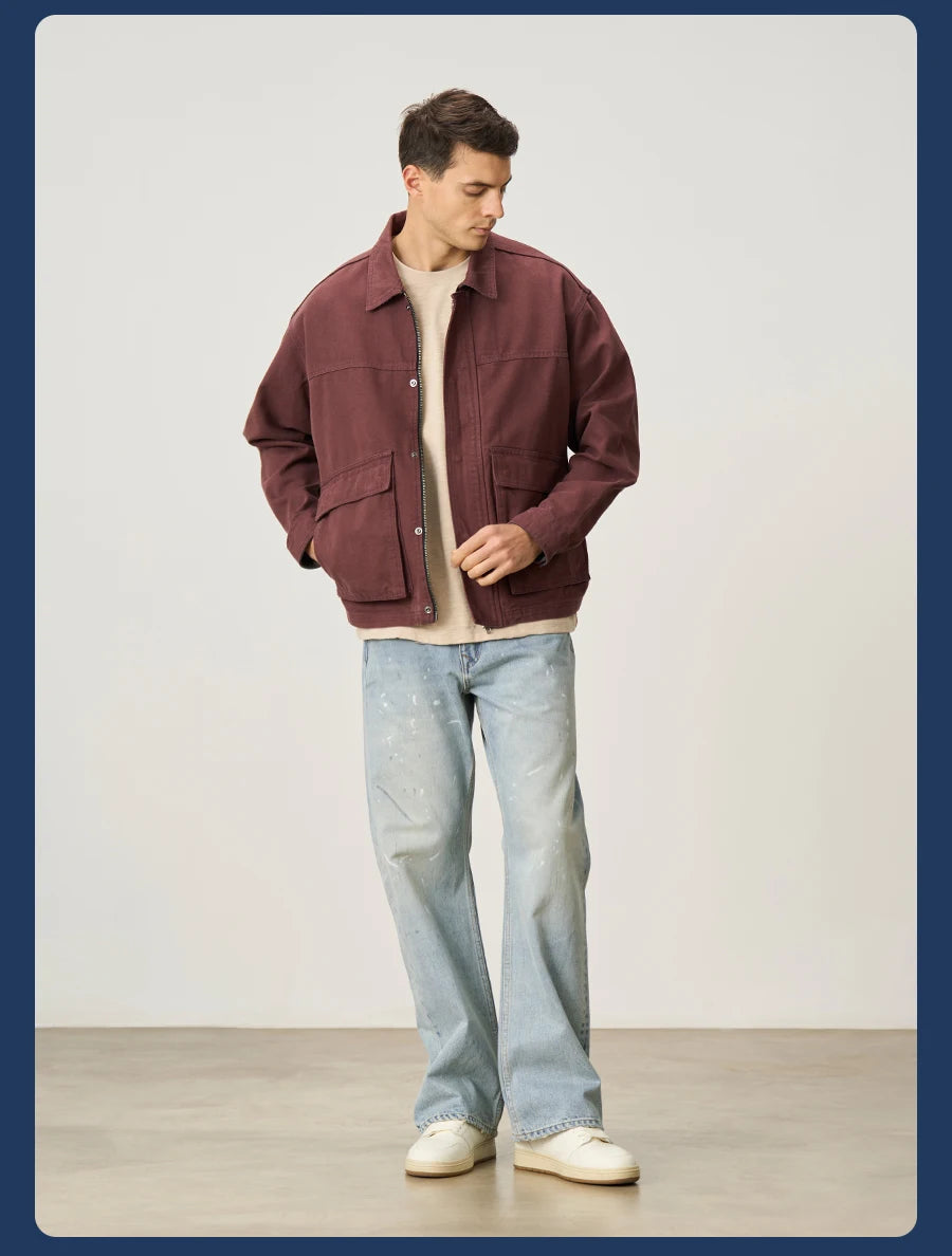 Men's High Standard Loose Relaxed 13.8oz 100% Cotton Ripped Denim Jeans - Plus Size