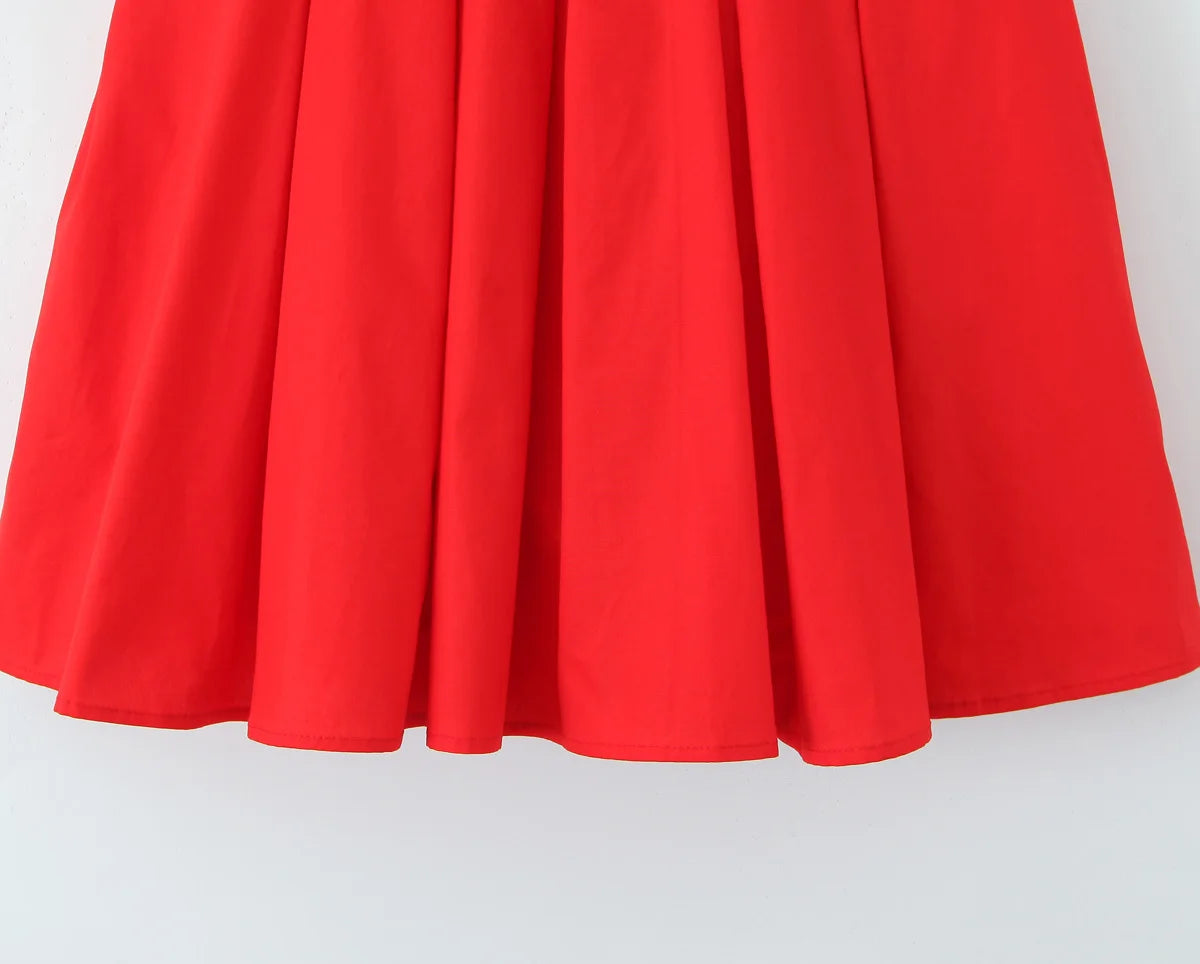 Pleated Hem Red Strapless Mini Dress - Elegant Party & Birthday Dress