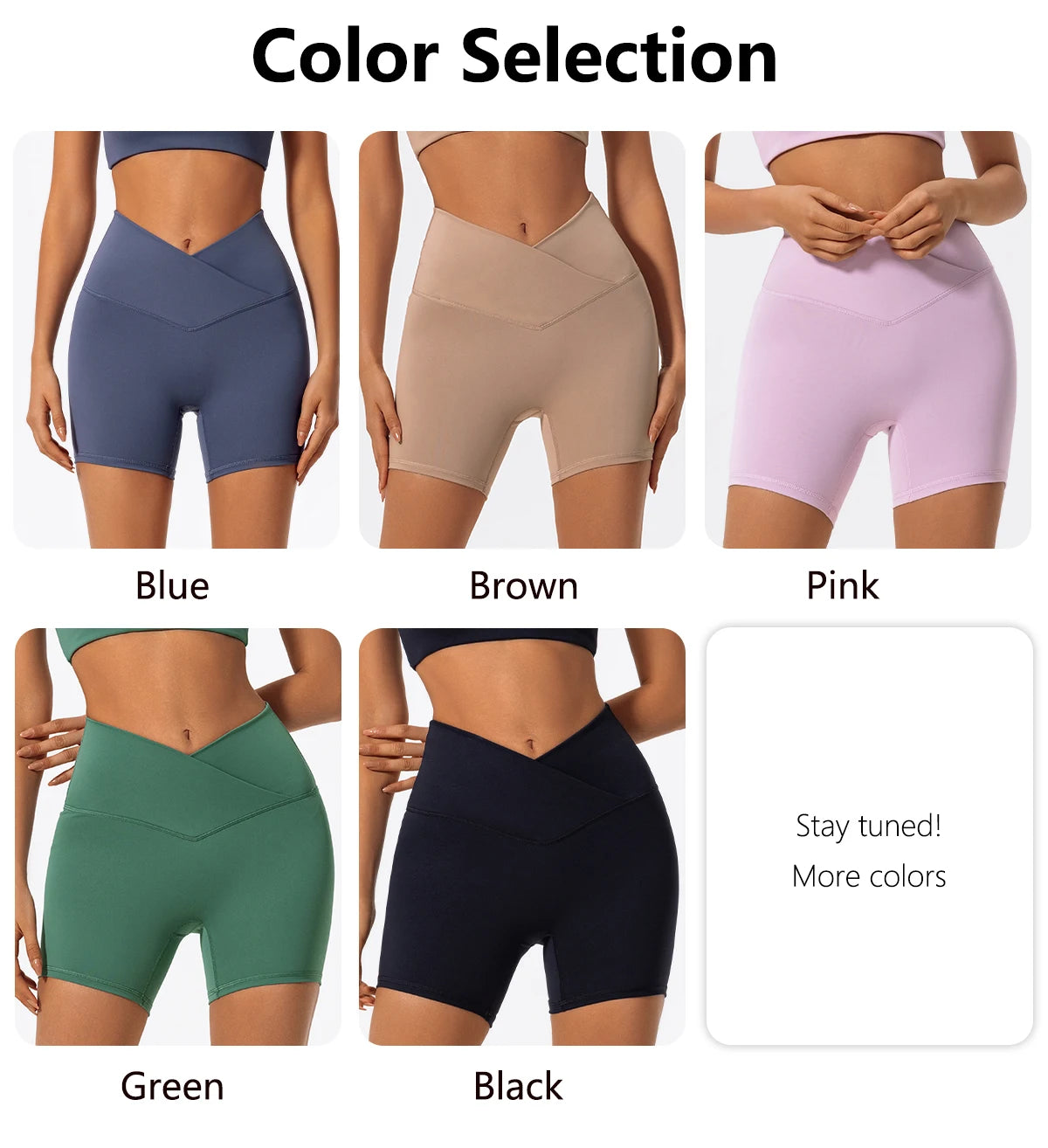 Cross Waist Gym Shorts - High Waist Breathable Cycling Yoga Shorts