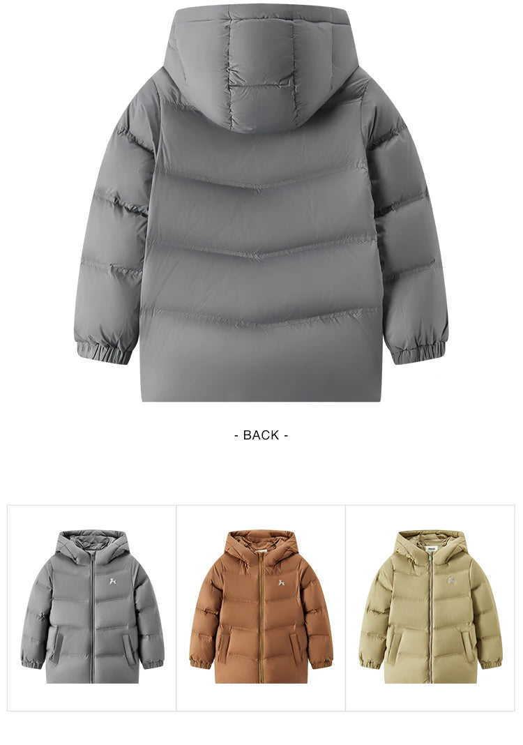 Children's Three-Proof Down Jacket - Hooded Winter Coat with Print
