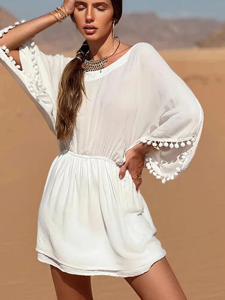 Women's Self Belted Long  Lace Kimono Dress Bikinis Cover ups Beach Wear SwimSuit Cover Up robe