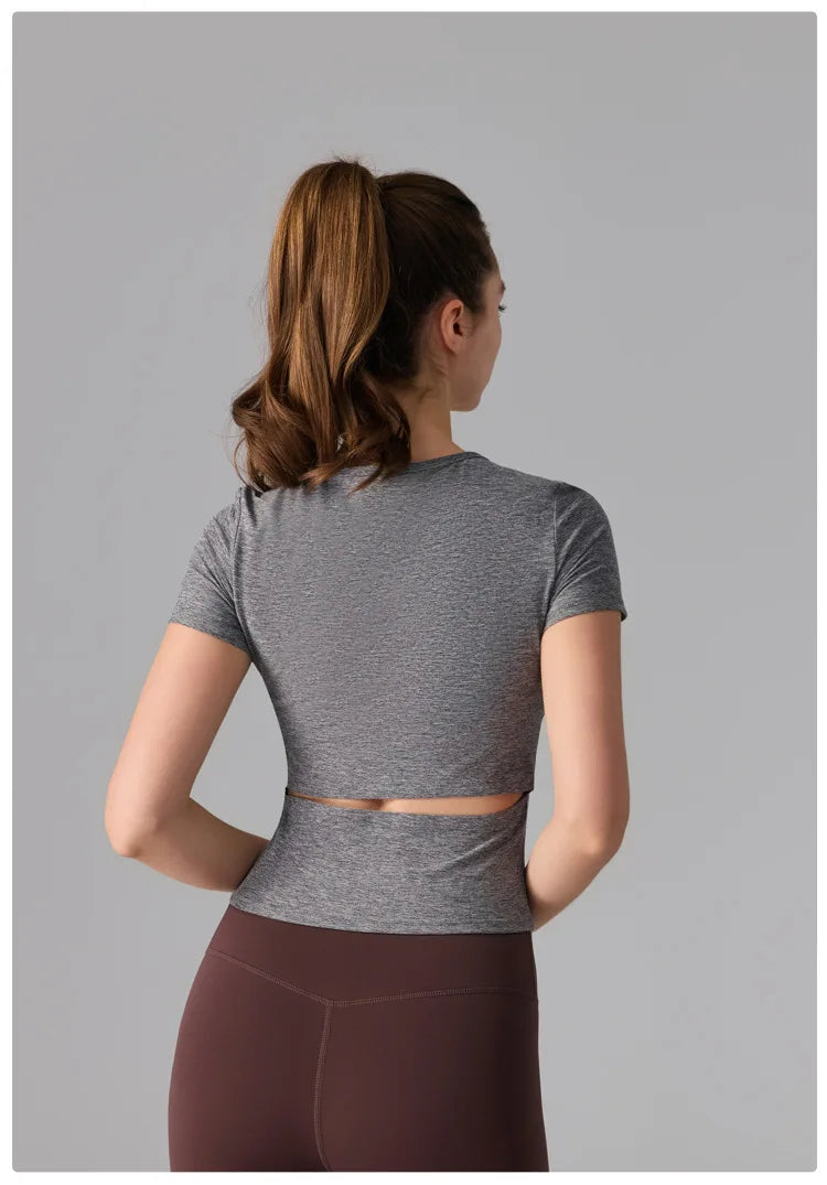 Women's Slim Fit Workout T-Shirt - Quick Dry Athletic Top for Yoga & Running