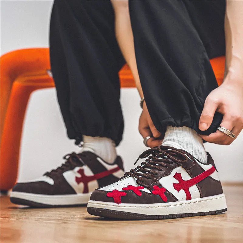 Men's Cross-Design Sneakers - Running & Basketball Trainers