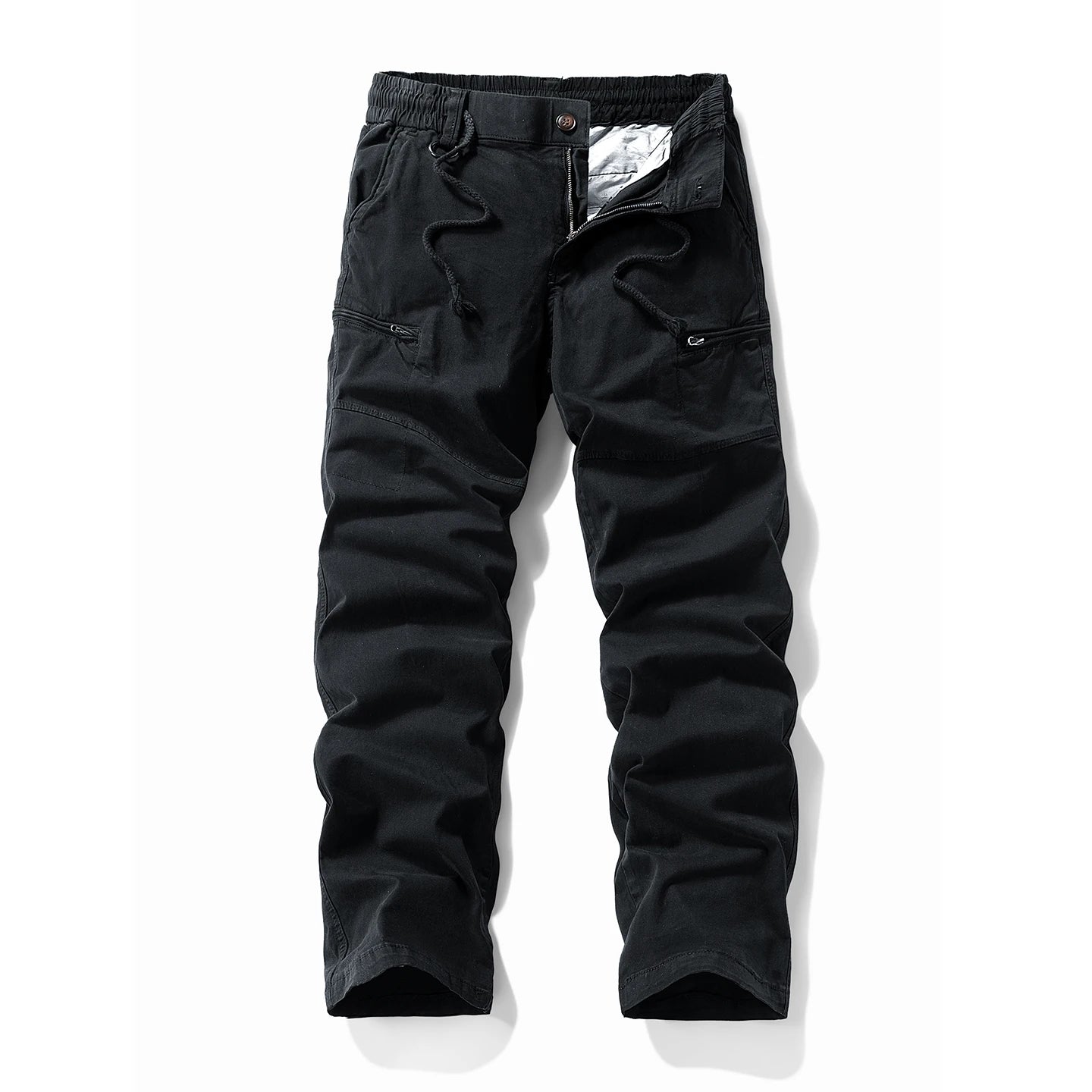 Cotton Straight Multi-Pocket Cargo Jogger Trousers