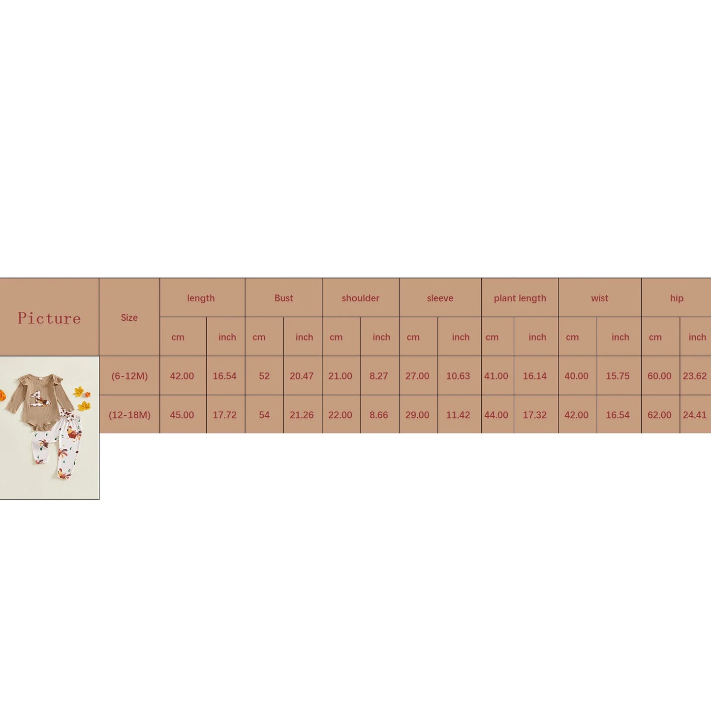 Baby 3-Piece Outfit Set - Ruffle Long Sleeve Embroidery Romper & Pants (0-18M)